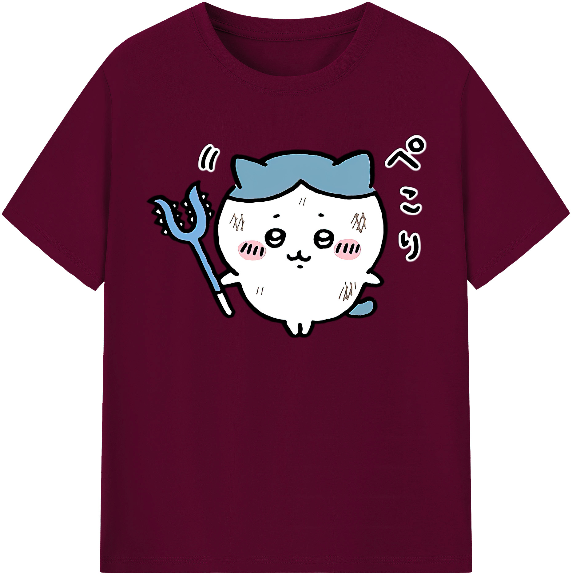 （画像用） ちいかわ ハチワレ Chii-kawa hachiware レディースカジュアルプリントTシャツ（綿100％）